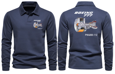 BOEING 777 PW400-112 LONG SLEEVE POLO
